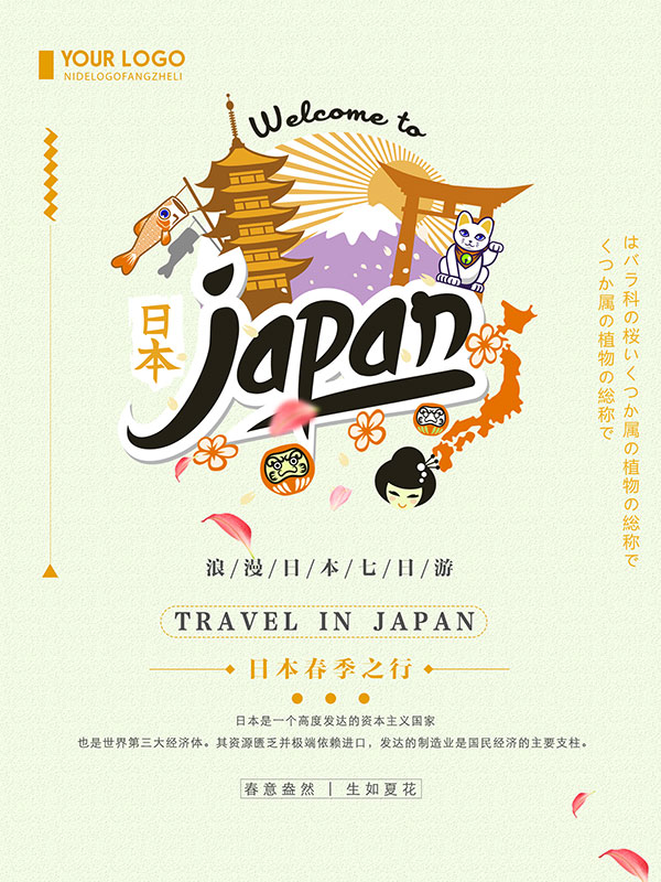 日本春季旅游海报PSD素材