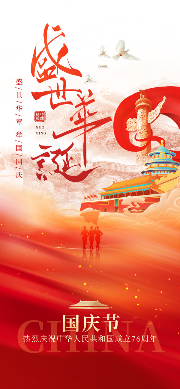 盛世华诞举国同庆手机海报