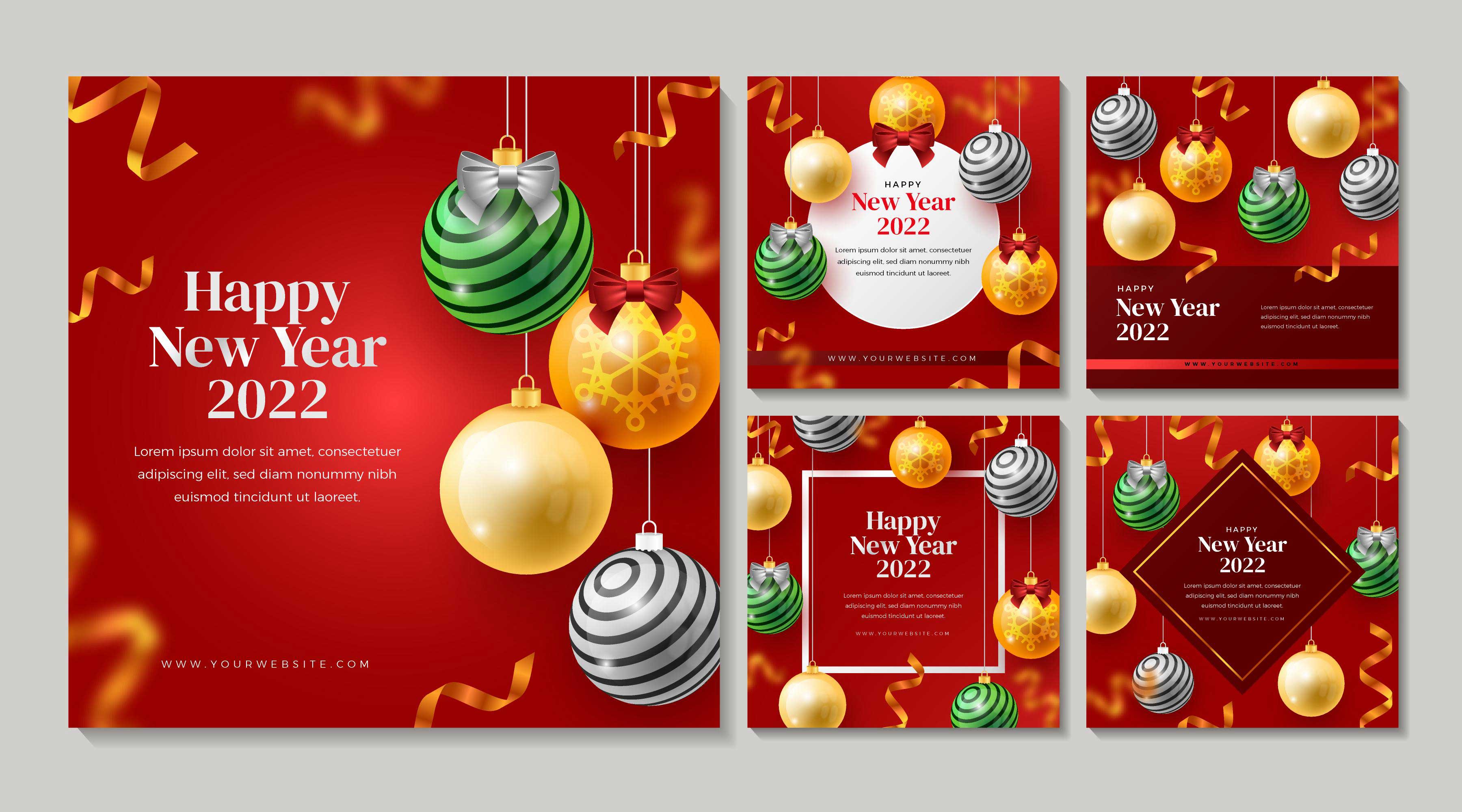 新年快乐矢量海报模板